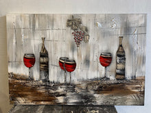 Lade das Bild in den Galerie-Viewer, Wein - Genuss. Einzelstück aus Spachtel- und Acryltechnik auf edler Leinwand 120 x 80cm