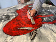 Lade das Bild in den Galerie-Viewer, Heavy Bull Red - Einzelstück aus Spachtel- und Acryltechnik auf Leinwand - 160 x 90cm