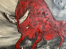 Lade das Bild in den Galerie-Viewer, Heavy Bull Red - Einzelstück aus Spachtel- und Acryltechnik auf Leinwand - 160 x 90cm