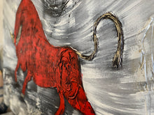 Lade das Bild in den Galerie-Viewer, Heavy Bull Red - Einzelstück aus Spachtel- und Acryltechnik auf Leinwand - 160 x 90cm