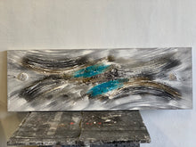 Lade das Bild in den Galerie-Viewer, Abstraktes Zentrum - Einzelstück aus Spachtel- und Acryltechnik auf edler Leinwand - 150 x 50cm