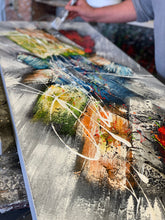 Lade das Bild in den Galerie-Viewer, Explosion der Farben - Einzelstück aus Spachtel- und Acryltechnik auf edler Leinwand - 150 x 50cm