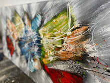 Lade das Bild in den Galerie-Viewer, Explosion der Farben - Einzelstück aus Spachtel- und Acryltechnik auf edler Leinwand - 150 x 50cm