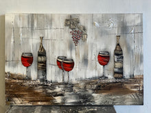 Lade das Bild in den Galerie-Viewer, Wein - Genuss. Einzelstück aus Spachtel- und Acryltechnik auf edler Leinwand 120 x 80cm
