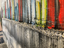 Lade das Bild in den Galerie-Viewer, Abstrakte Skyline am Meer - Einzelstück aus Spachtel- und Acryltechnik auf edler Leinwand - 135 x 60cm
