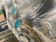 Lade das Bild in den Galerie-Viewer, Abstraktes Zentrum - Einzelstück aus Spachtel- und Acryltechnik auf edler Leinwand - 150 x 50cm
