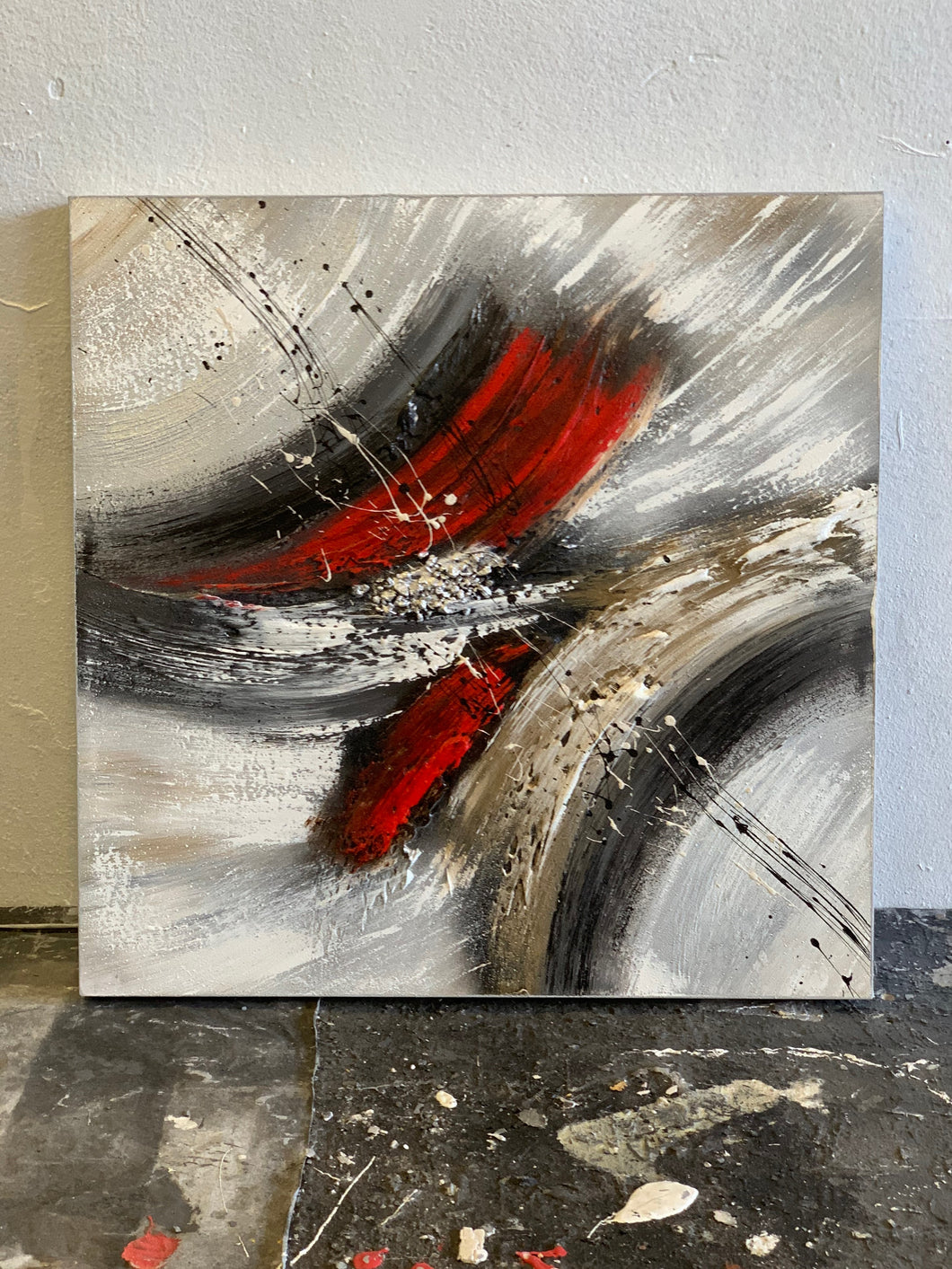 Abstrakt - Einzelstück aus Spachtel- und Acryltechnik auf edler Leinwand - 50 x 50cm